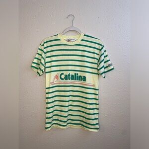 Vintage 70s Catalina tennis collection preppy tennis tee shirt | striped | small